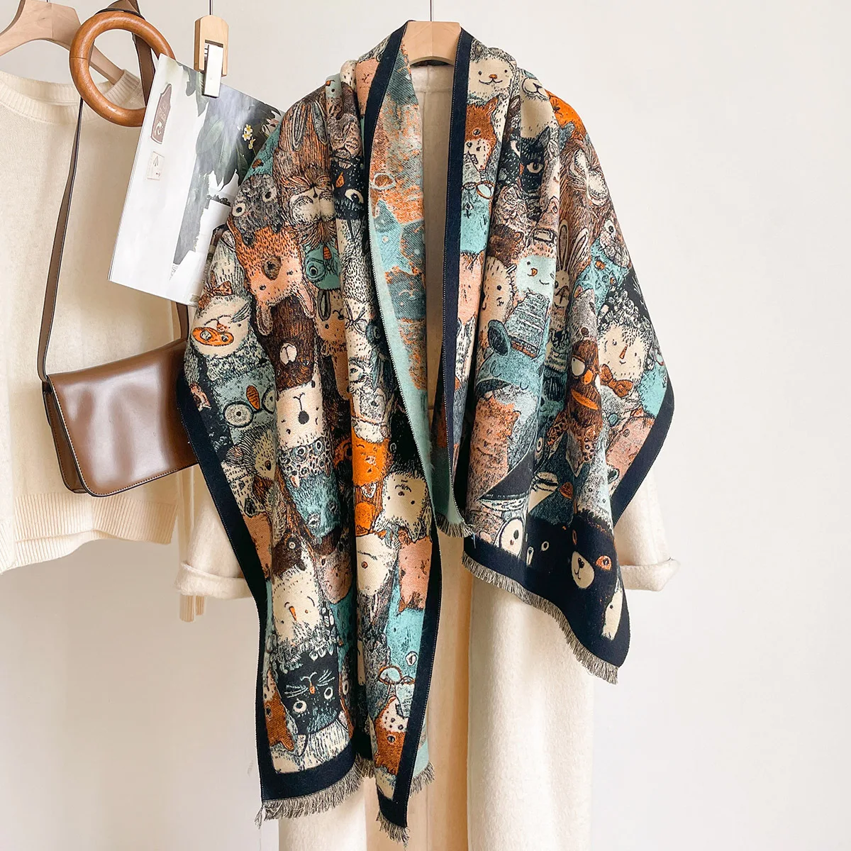 Pashmina Wrap Large - Women Imitation Cashmere Scarf Thick Warm