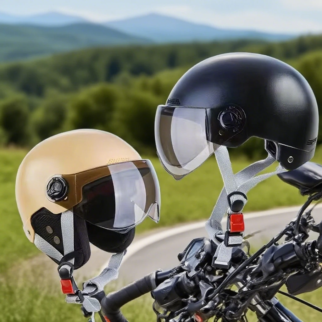 Mezzo casco certificato 3C per uomo e donna, design leggero per cartoni animati per adulti, ideale per biciclette elettriche e motocicli