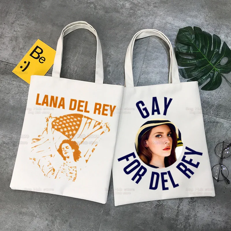 Lana Del Rey Ldr Borsa per la spesa vintage Shopper Eco Canvas Cotton Shopper Bolsas De Tela Borsa Shoping Riutilizzabile Sacolas