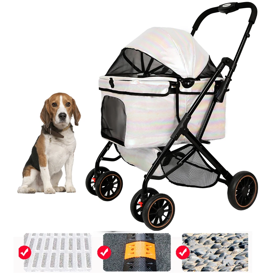 

EdenPetz Foldable Pet Stroller Universal Wheel Trolley Carrier Outdoor Travel Gear for Dogs And Cats Load 15KG
