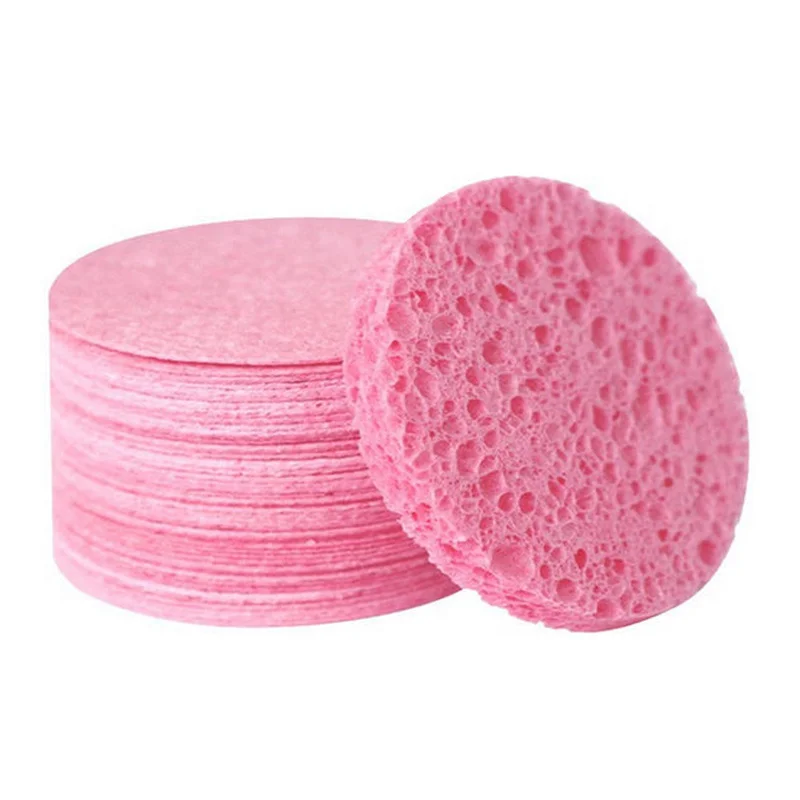 مجموعة وسادات إسفنجية مستديرة للوجه قابلة لإعادة الاستخدام - 10/20/50/100 قطعة من وسادات التنظيف الطبيعية المضغوطة للوجه