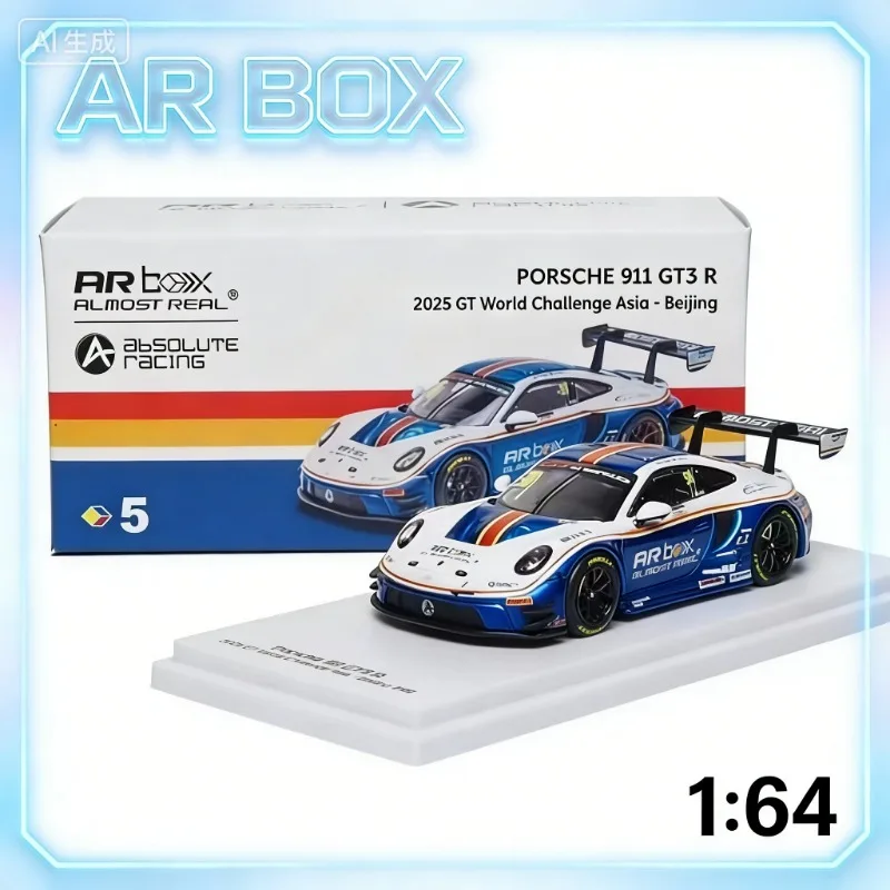 

AR BOX 1: 64 911GT3 R, лимитированная серия для Пекинского вокзала, модель из литого сплава, коллекционный предмет для взрослых, праздничный подарок.