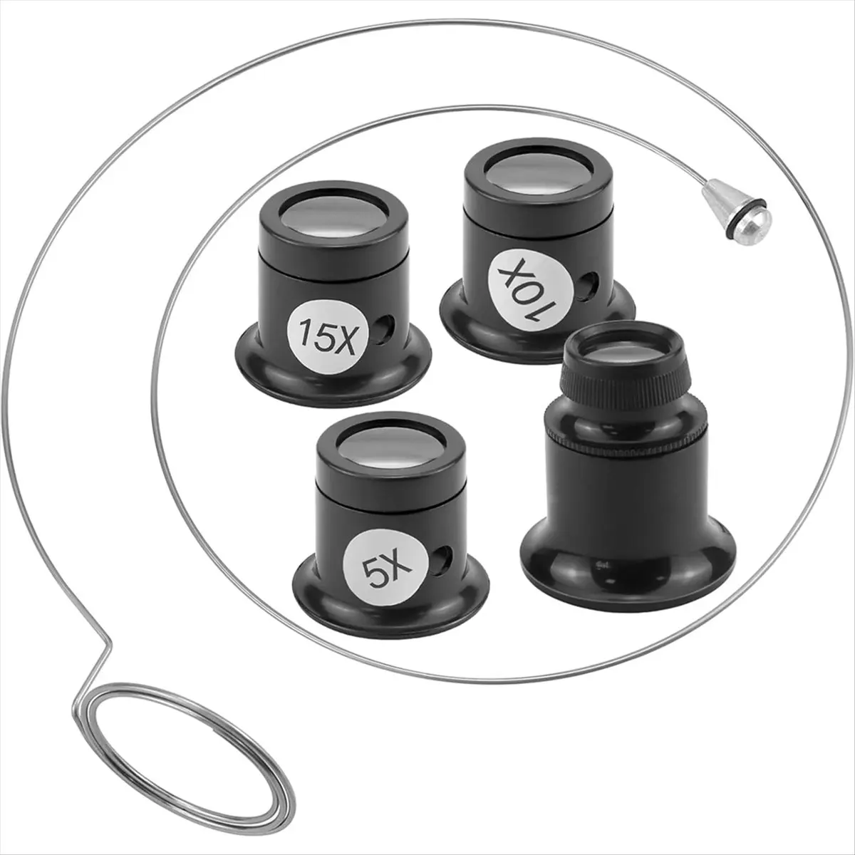 A79G 4Pcs Monocular Magnifier, Watch Glass Magnifying, Glass Eye Loupe Magnifier Lens, Magnifying Tool for Watch Repair