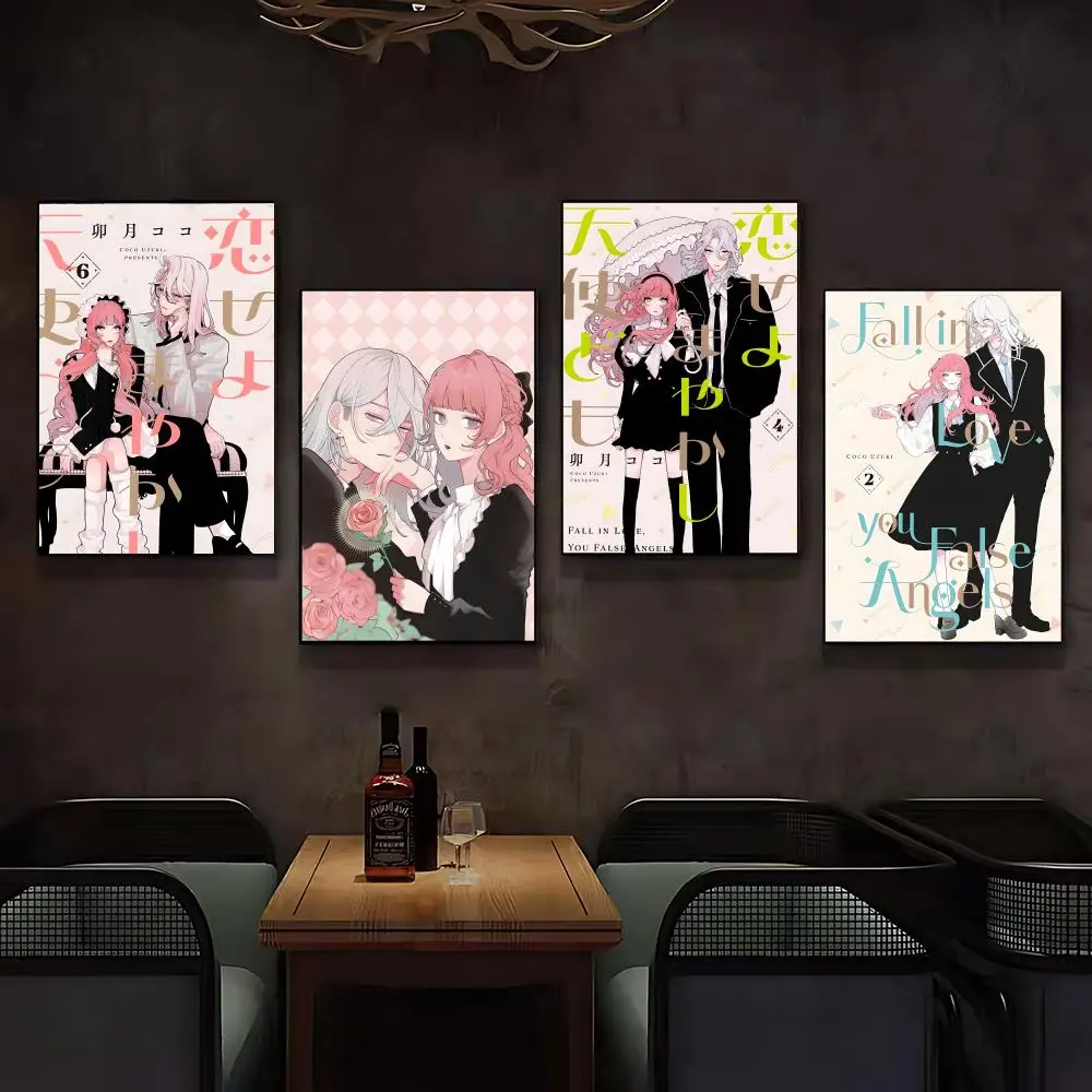 Novel Fall in Love, You False Angels Poster Posters Anime Room Decor Decoration Movie Backpack Wall Interior Music Wall Art