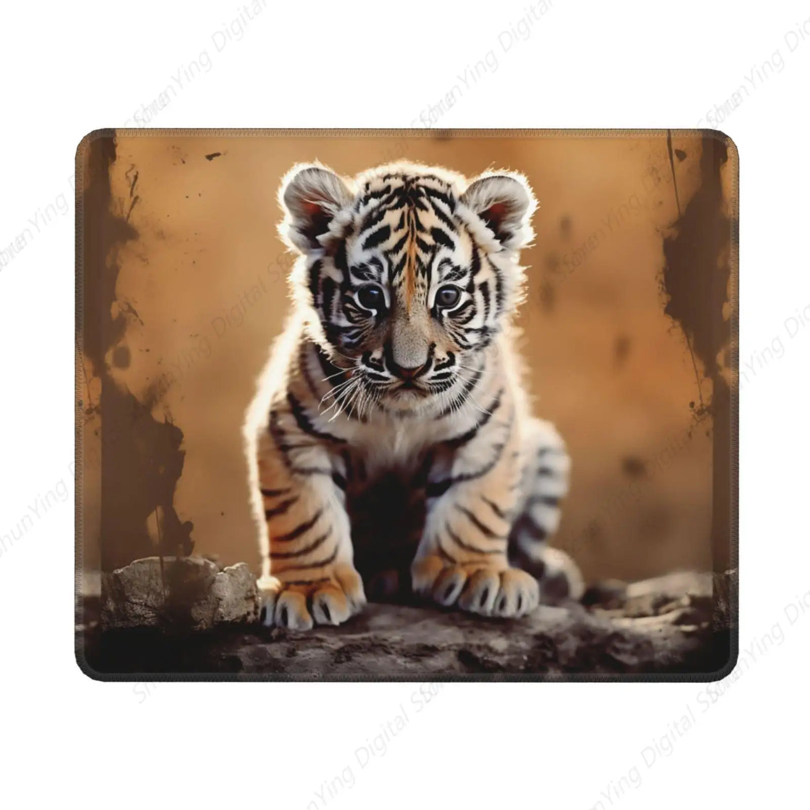 

Mouse Pad Anti Slip Rubber Washable Mouse Pad Tiger Cub Suitable For Gaming Office Laptops 18*22cm