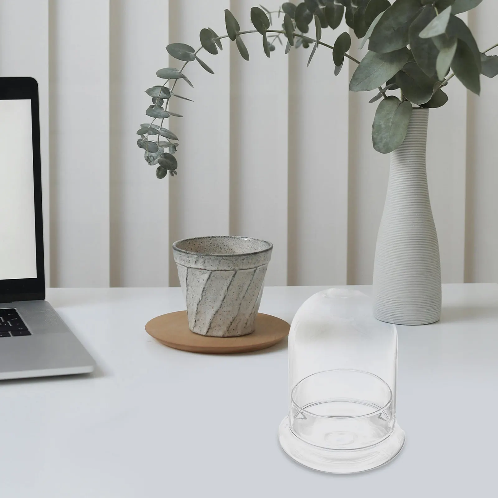 1Pcs Glass Ecological Bottle U-Shaped Decorative Plant Vase for Bedroom Living Room Study Office Mini Landscape Microlandscape