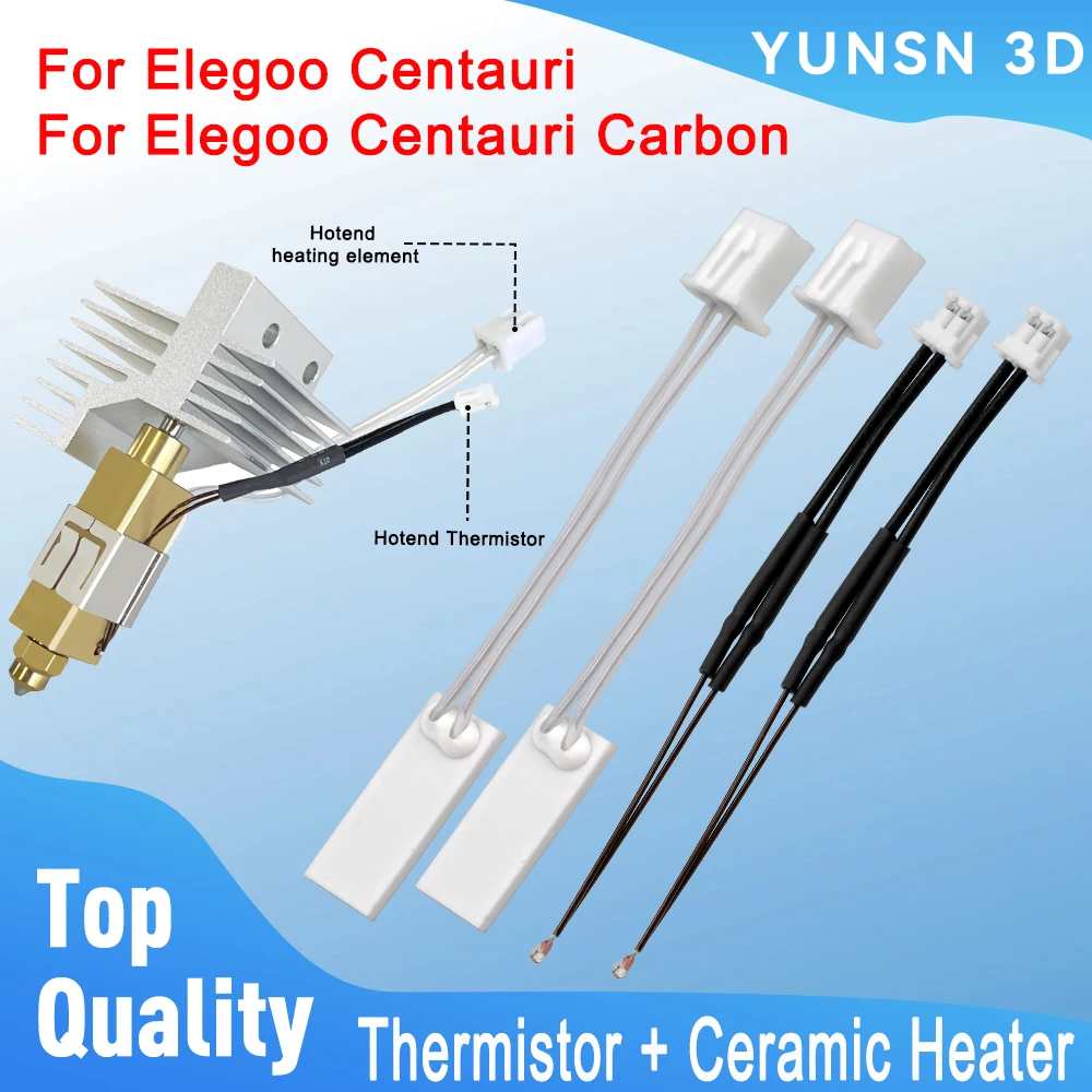 

Комплект Hotend, термистор, керамический нагреватель для Elegoo Centauri, модернизированный нагревательный элемент, термодатчик для углеродного 3D-принтера Centauri