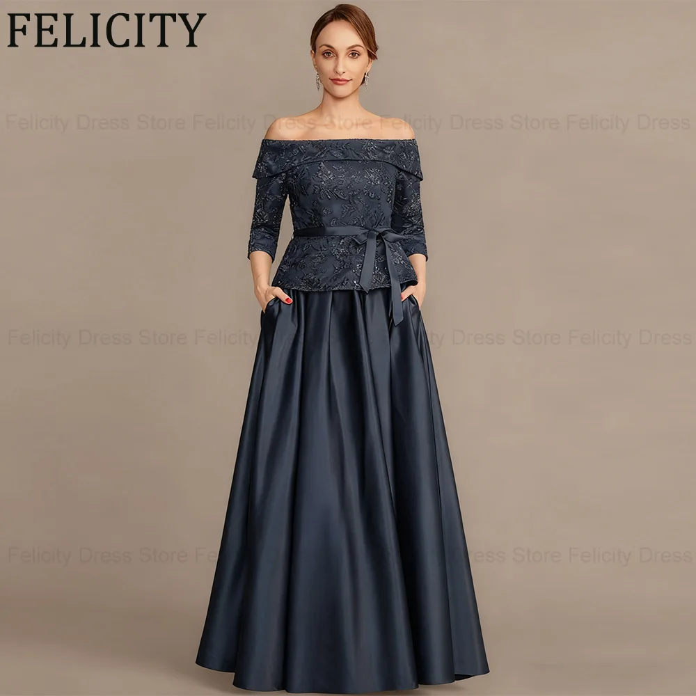 

FELICITY Customized Luxury Mother of the Bride Dress 2026 A-Line Wedding Guest Dresses Lace Appliques Sequin Party Evening Gowns