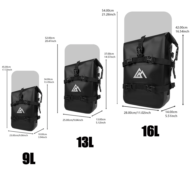 Universal Motorcycle Bumpers Bag 9/13/16L Before After Frame Crash Bar Bag Back-Mounted Bag Side Saddle Bag Toolkit Storage Bag