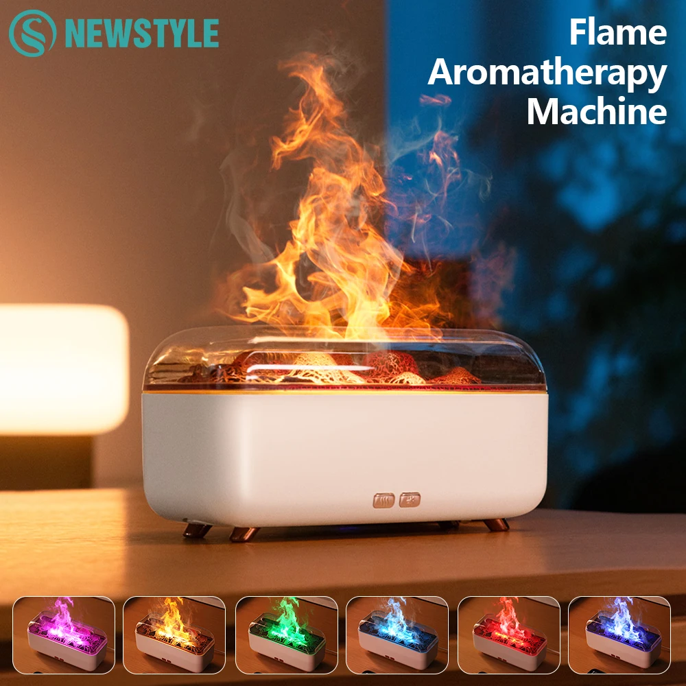 

Новый аппарат для ароматерапии с имитацией пламени, тихий мини-увлажнитель воздуха, светодиодный красочный светильник, 300 мл, увлажнитель, домашний диффузор для духов