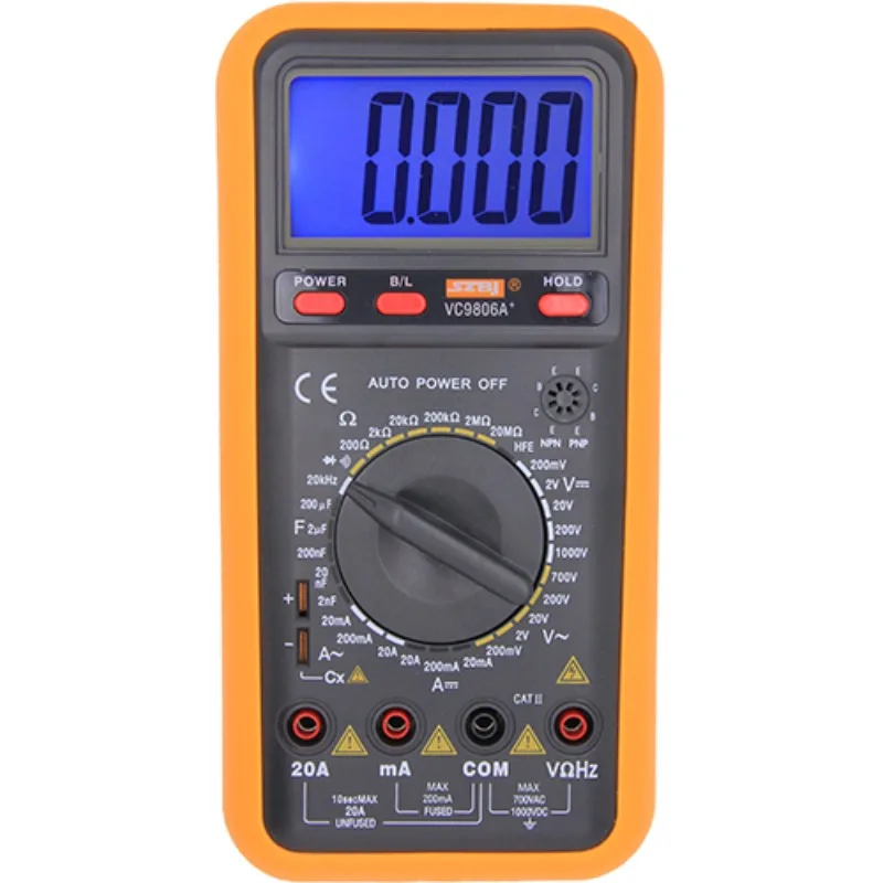 VC9801A+/VC9802A+/VC9803A+/VC9804A+/VC9805A+/VC9806A+ Digital Multimeter AC/ DC Current Voltage Resistor Ohms Tester