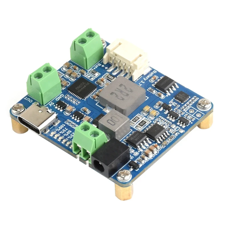 1Pcs Solar Power Manager Module (D), Supports 6V~24V Solar Panel and Type-C Power Adapter, 5V/3A, for Raspberry Pi/Arduino