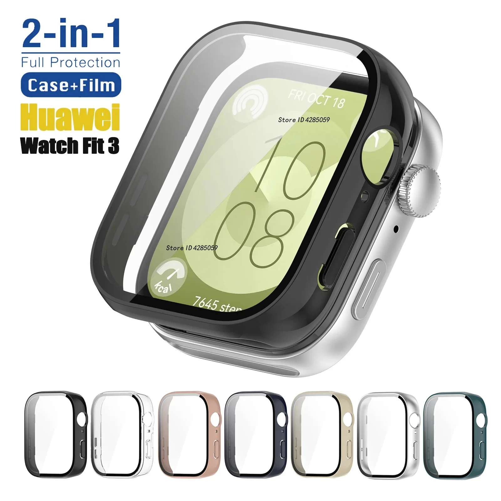 Protective Case For Huawei Watch Fit 3 Smart Watch Screen Protector All-around Anti-scratch Bumper For Huawei Watch Fit 3 Glass