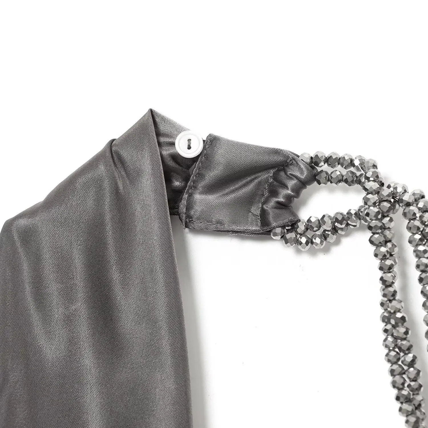 JNLEAOG Autumn New Asymmetric Beaded Silk Satin Midi Dr High Waist Straight Tube Skirt Casual Ladies Faion Polyester Fiber