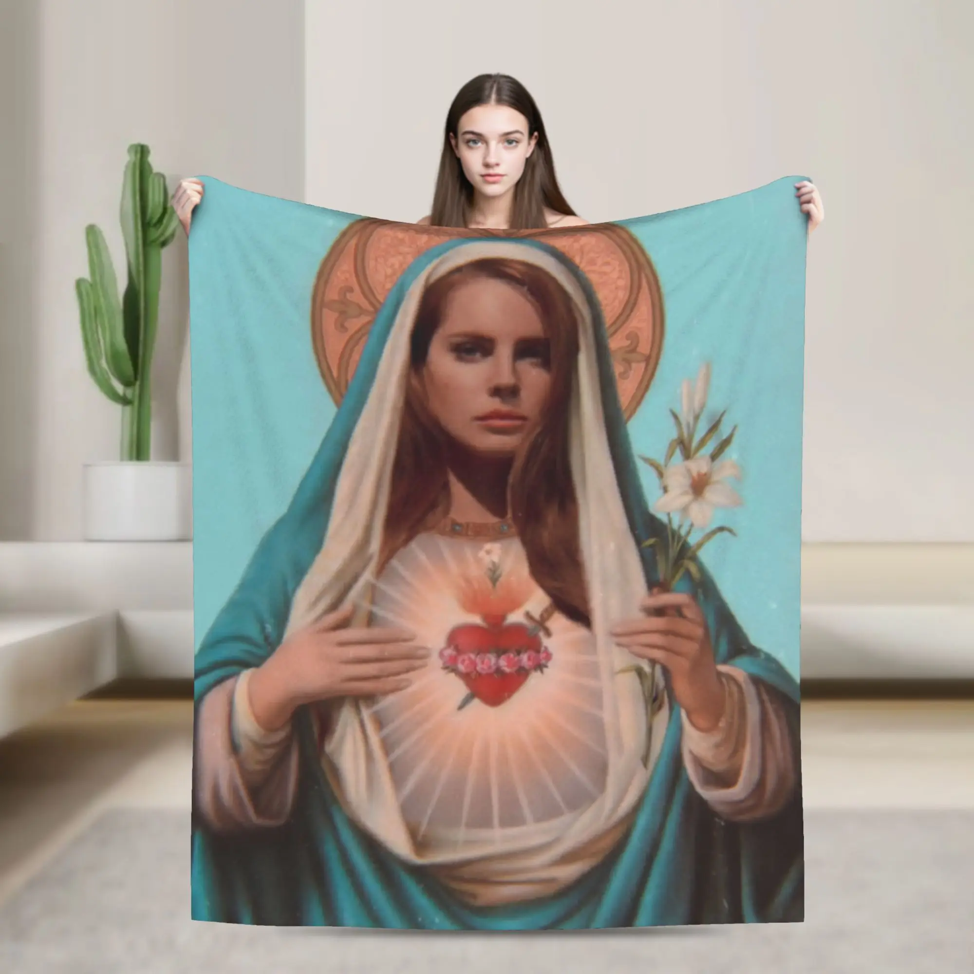 Lana Del Rey Ldr طباعة البطانيات الدافئة الجدة أفخم الفراش يلقي لغرفة المعيشة السفر الفانيلا المفرش غطاء السرير