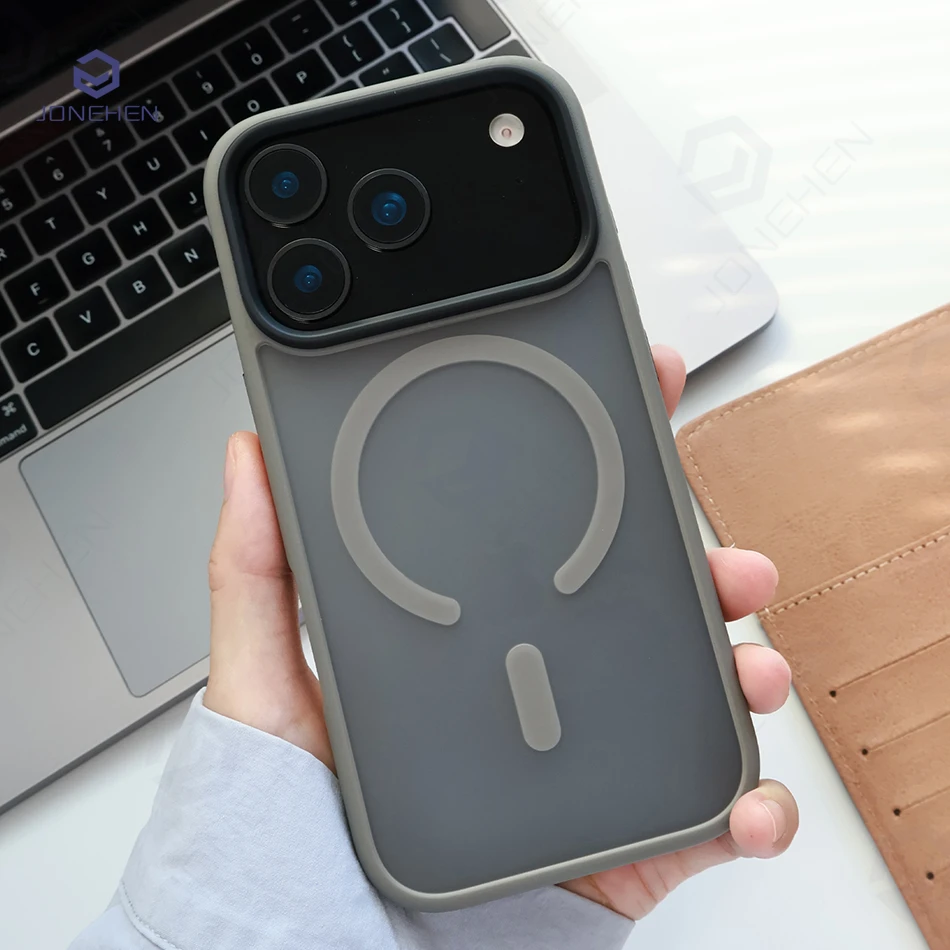 

Роскошный прочный магнитный матовый противоударный чехол для iPhone 17 Air 16 15 14 Plus 13 12 Pro Max, полупрозрачный чехол для Magsafe