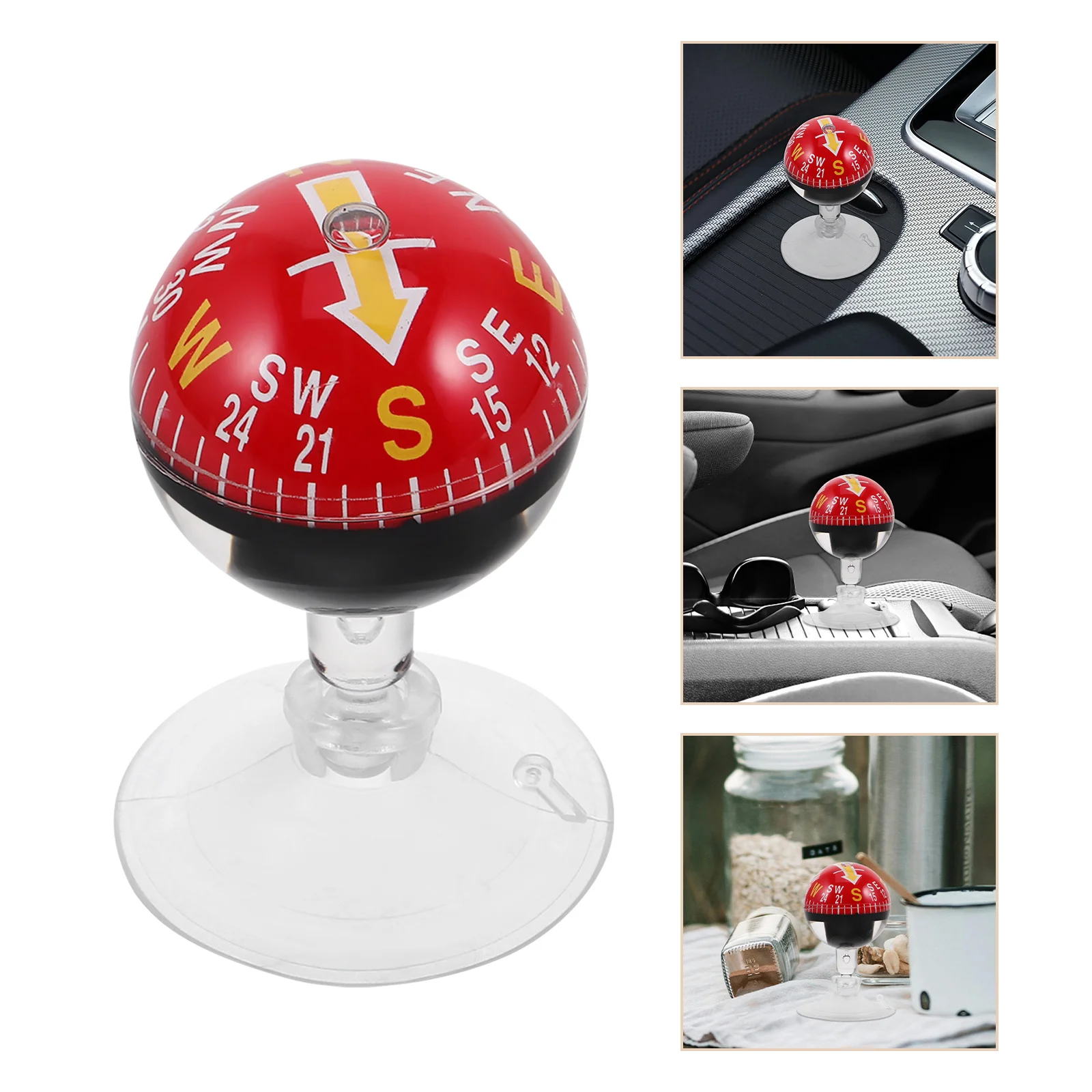 

Car Compass Portable Plastic Suction Cup Dashboard Mount High Precision Outdoor Marine Hiking Navigation Vehicle Compass