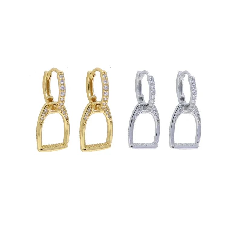 

Серьги-гвоздики Micro Pave Bling Cz из стерлингового серебра 925 пробы U-образной формы, минималистичные простые серьги-гвоздики для лошади для женщин и мужчин, ювелирные изделия в стиле панк
