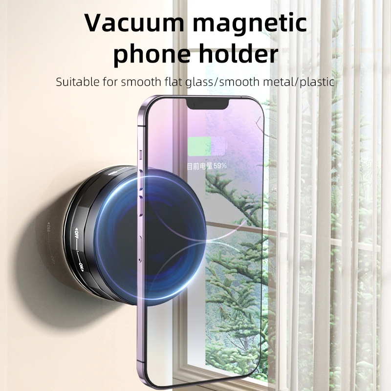 Vacuum Magnetic Car Phone  Suction Cup Kitchen Gym Bath Mount  For Iphone 16 15 14 13 12 Pro Max Samsung S25 (2025 New Design)