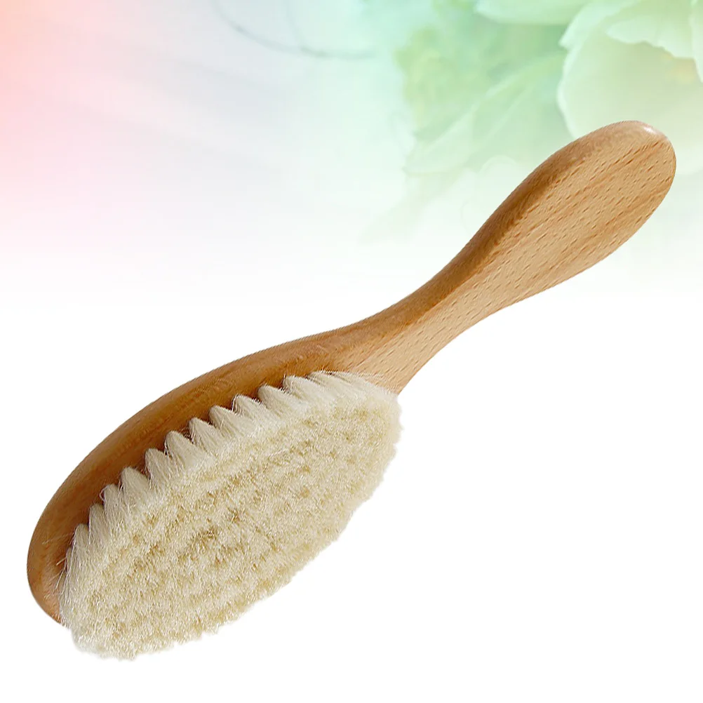

1pc Baby Shampoo Brush Wool Shower Brush Hair Cleaning Bath Shower Comb Detangling Baby Shampoo Scalp Massage White Khaki