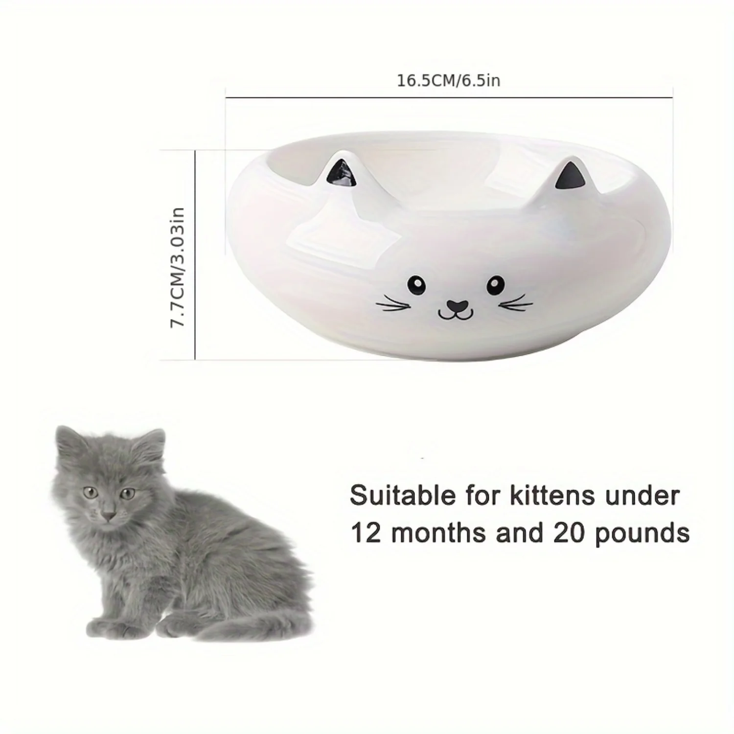 Elevated Ceramic Cat Bowls with Neck Protection, Anti-Tip Double Dishes for Cats and Dogs - Perfect Food and Water Bowls for Pet