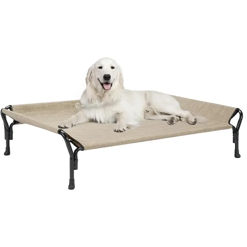 

Cooling Raised Dog Bed, Guardrail Elevated Dog Bed, Chewproof Dog Bed Frame with Washable & Breathable Teslin Mesh
