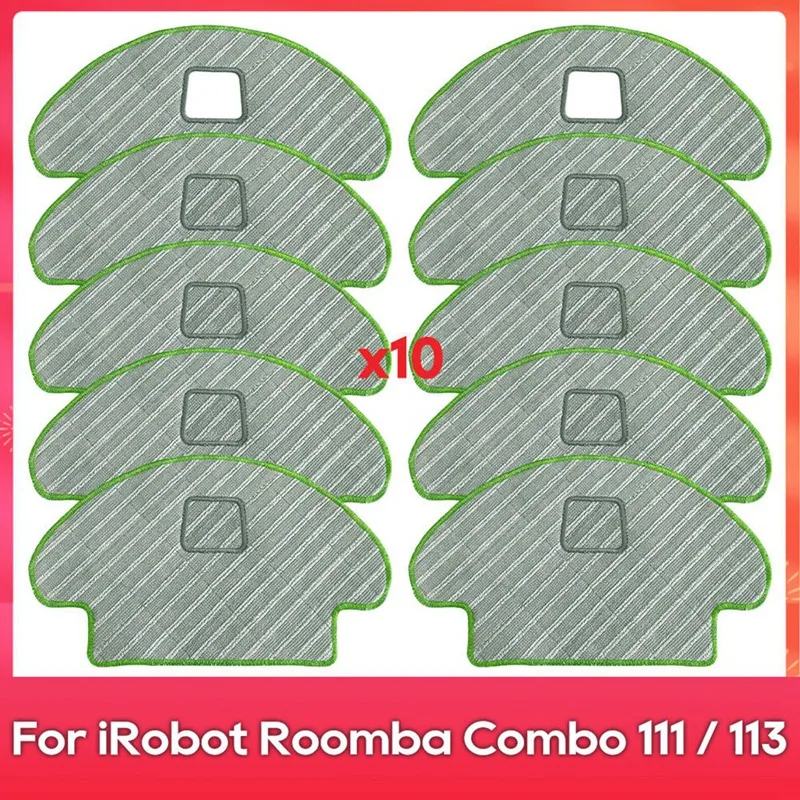 AT69 - وسادات قماش ممسحة لـ Irobot Romba Combo 111 / 113 / R 113840 جهاز آلي لتنظيف الأتربة ممسحة خرقة أجزاء الملحقات