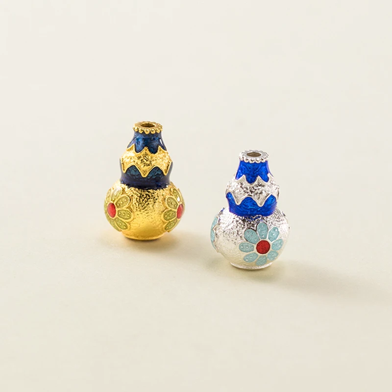 

1pc 925 Sterling Silver Exquisite Lucky Blessing Gourds Beads 8.5x8.5x12.5mm Infinite Silver Bead Spacers DIY Jewelry Bracelets