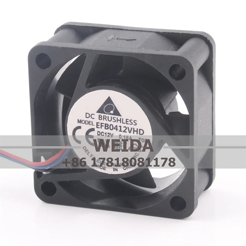 

Delta EFB0412VHD-F00/EFB0412VHD-R00 DC12V 0.18A 2.16W Double Ball Bearing Server Inverter Micro Axial Cooling Fan 40x40x20mm