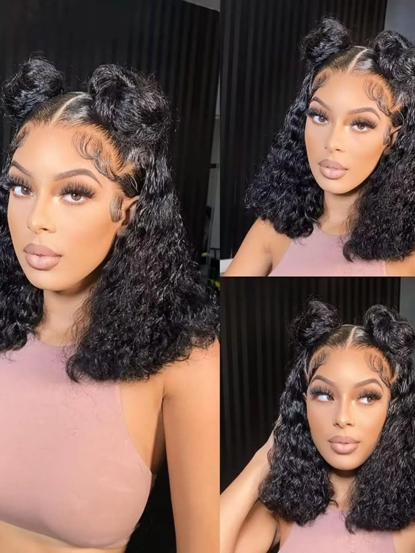 13x4 HDレースクロージャーウィッグ　巻き毛ウィッグ　装着簡単　人毛ウィッグ　13x4クロージャーディープウェーブウィッグ　ウォーターウェーブ人毛ウィッグ　密度250%