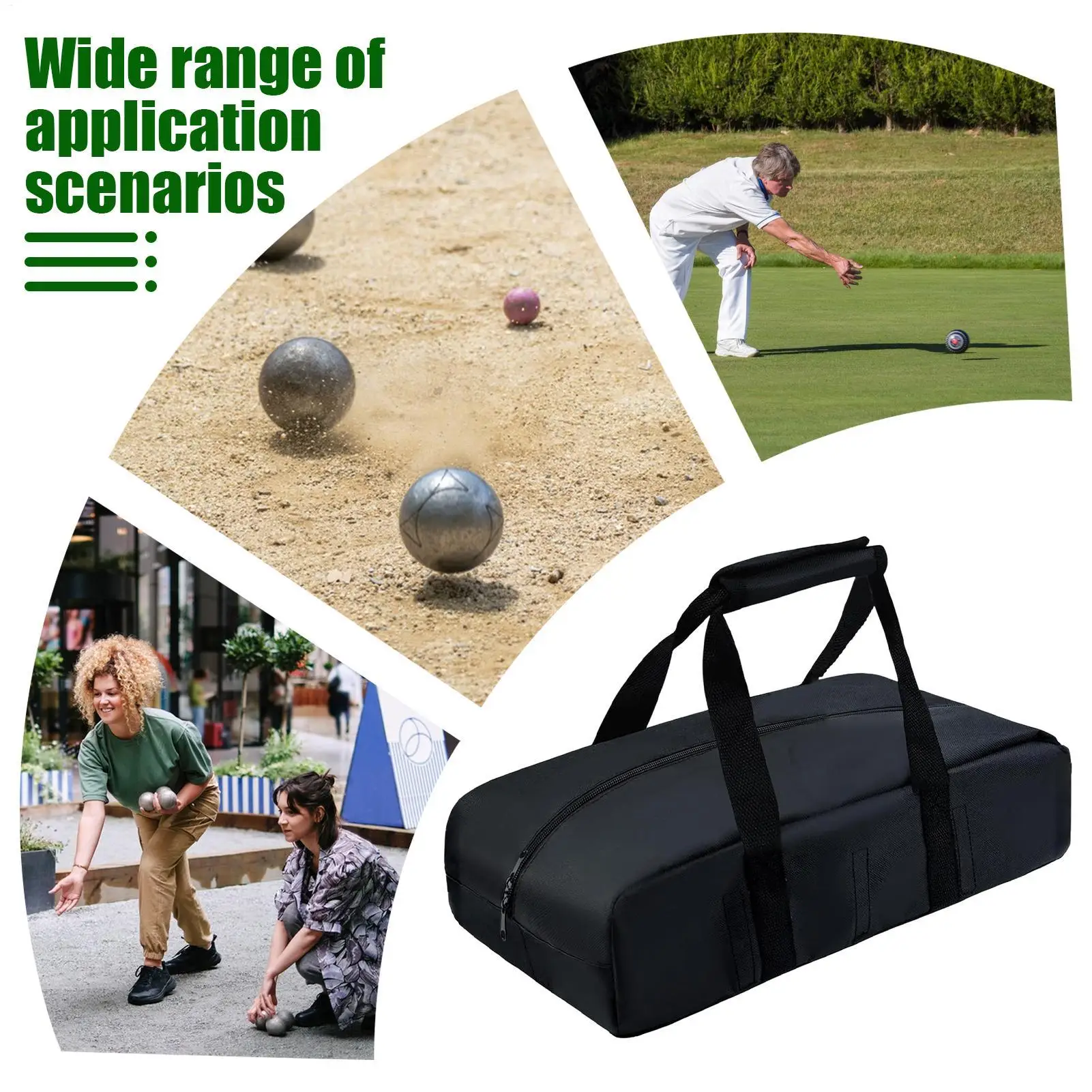 Borse per palline Borsa impermeabile a 8 scomparti Comodo set di palline Bocce Borsa per il trasporto per l'allenamento sulla spiaggia del prato nel cortile interno ed esterno