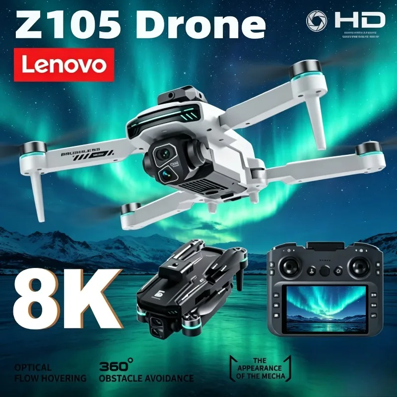 

Lenovo Z105 8K Dual Camera Drone Brushless Motor Optical Flow Positioning with 4.3'' Screen Remote Control 15min LongFlight Time