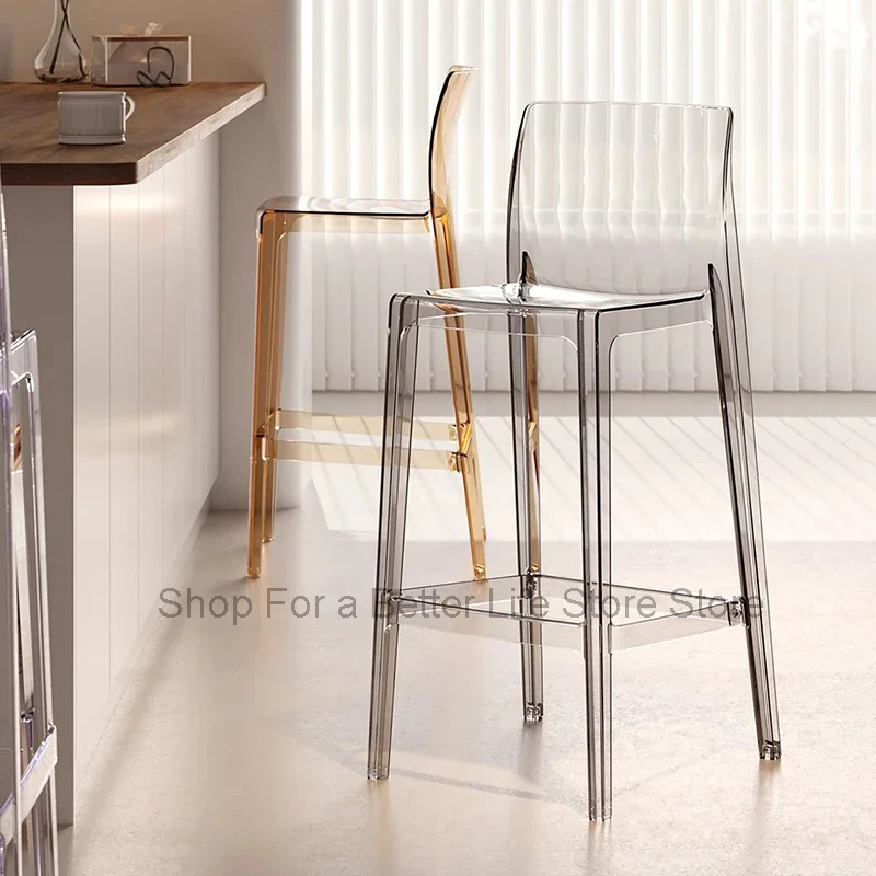 

Dining Office Nordic Bar Chairs Modern Designer Acrylic Luxury Chair Stool Minimalist Taburetes De Bar Library Furniture WXH15XP