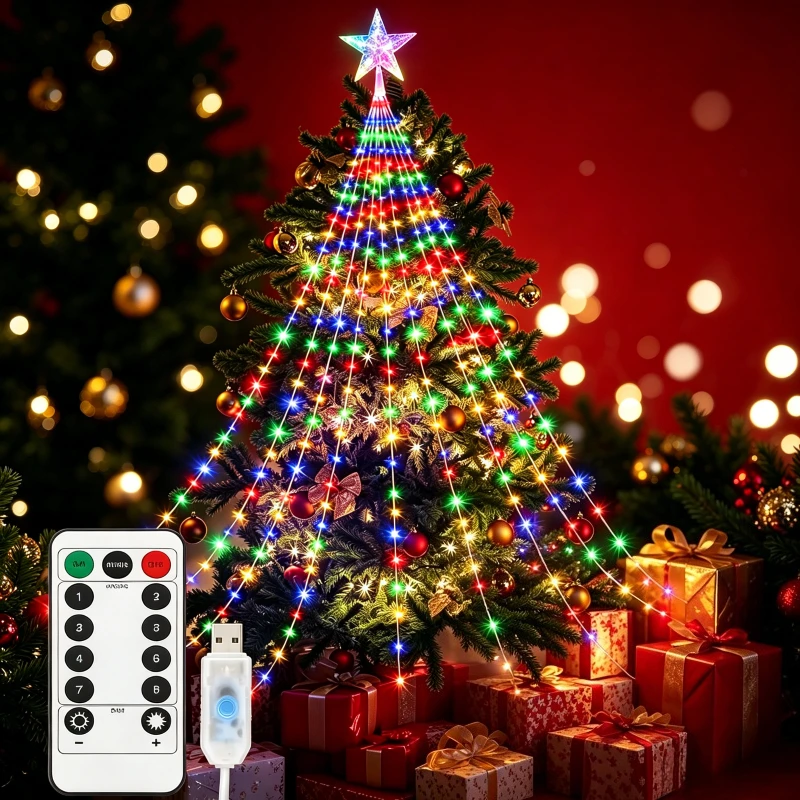 2/3M USB Waterproof LED Christmas String Lights 8 Light Modes Fairy Lamps for Indoor Outdoor Garden Xmas Tree Festive Home Decor