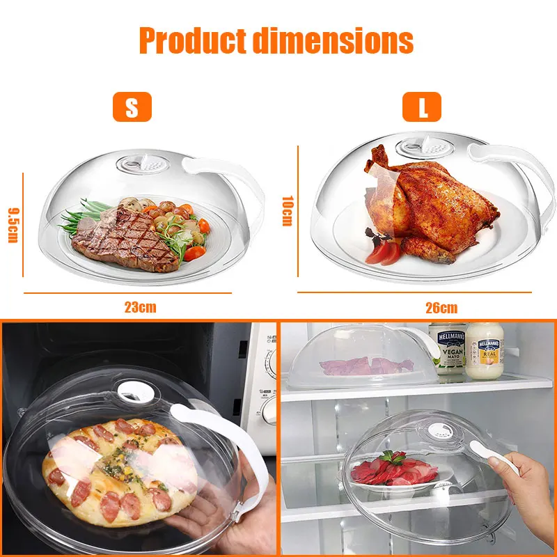 Large Microwave Splatter Cover BPA Free Microwave Oven Plate Food Cover Guard Lid with Adjustable Steam Vents Dishwasher Safe