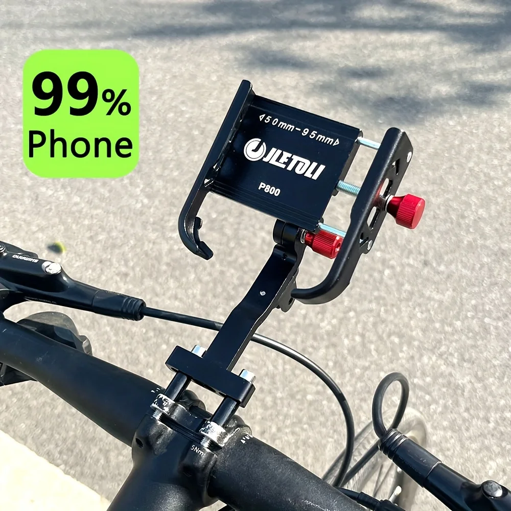 Supporto per Telefono da Bicicletta Stile Manubrio in Lega di Alluminio, Supporto per Telefono da Bici con Possibilità di Appendere il Faro, Porta Telefono per Ciclismo