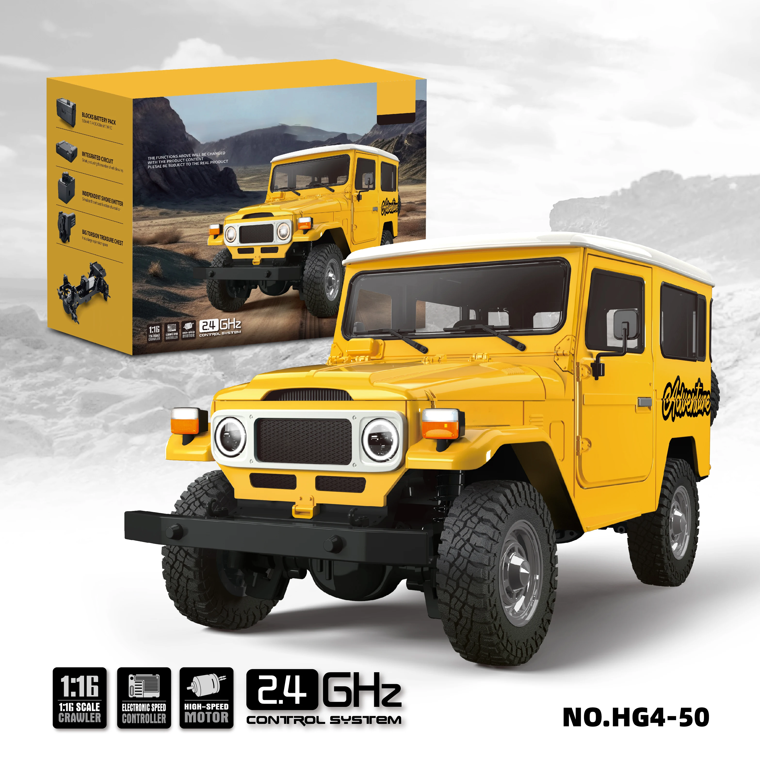 1/16 Scale HG FJ40 RC Off-road Vehicle 4x4 Electric Crawler Car With Light Sound Systems Toy Model Gifts for Boys