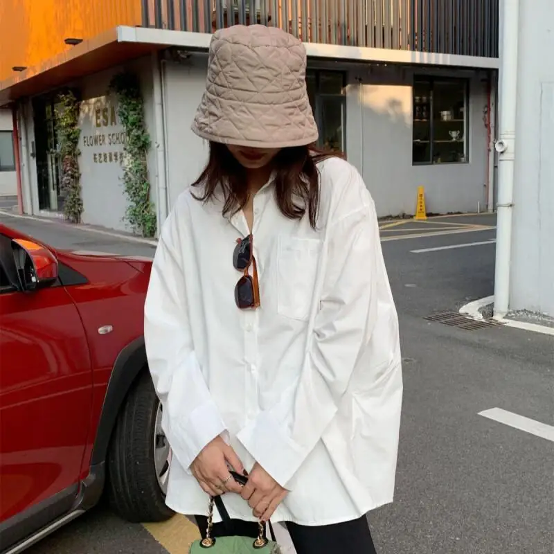 

Женская хлопковая рубашка в французском стиле ретро, весна-лето, свободная повседневная блузка с длинным рукавом, новая модная женская рабочая блузка-топ