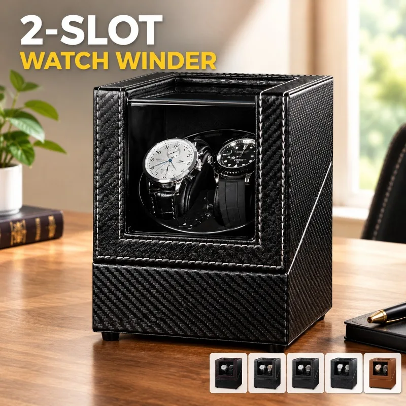 Tandem Watch Winder Storage Case Linked Timepiece Revolving Container Connected Horological Shaker Hold Multiple Wristwatches