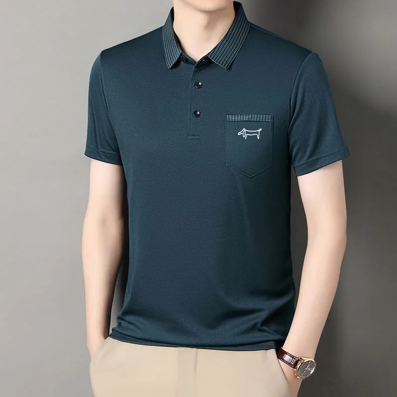 

Men's Golf Clothing short Sleeved T-shirt Summer Ice Silk Sleeves Polo Shirt Golf Sunscreen Wear Running Sports Top