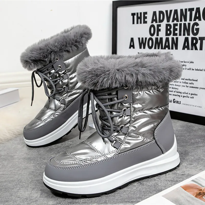 2023 Winter Boots Women Warm Snow Boots for Women Plus Plush Waterproof Female Boots Anti-slip Design Ankle Boots Bota Feminina