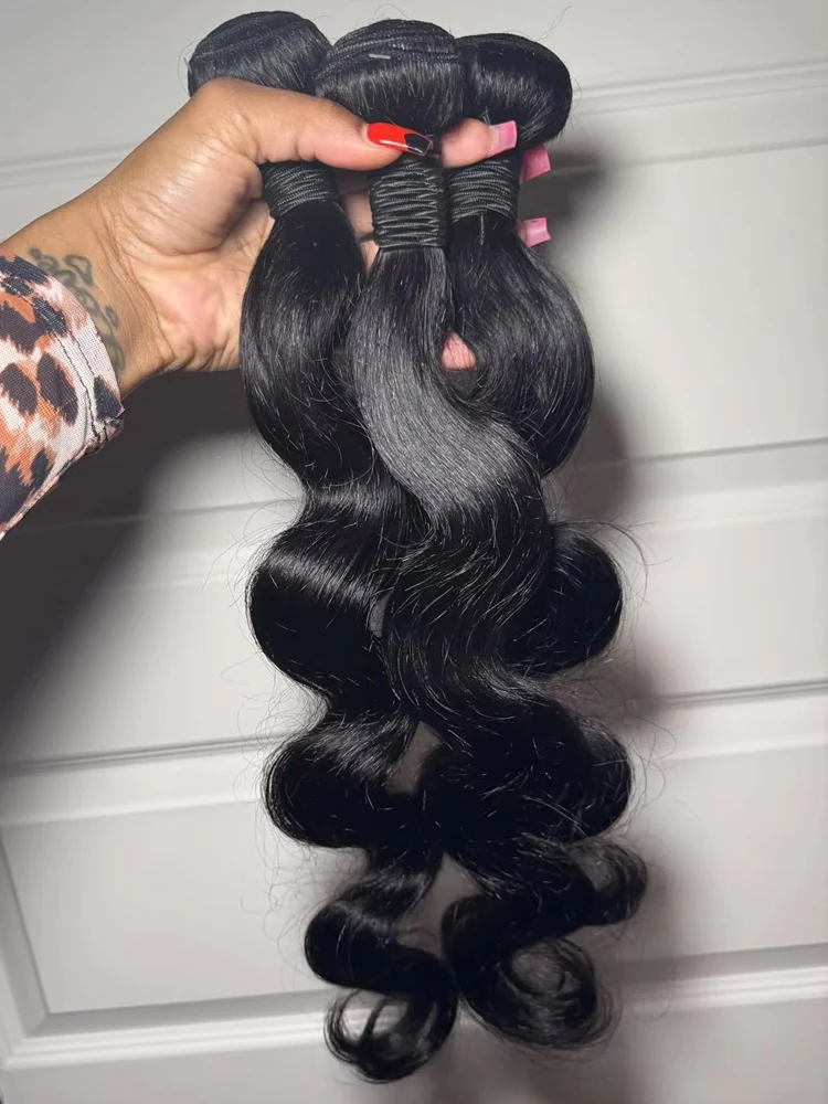 Body Wave Raw Human Hair Bundles 28 30 inch Indian Hair Weave Bundles Sew In Remy Hair Extensions 3 4 Bundles Virgin Hair Weft