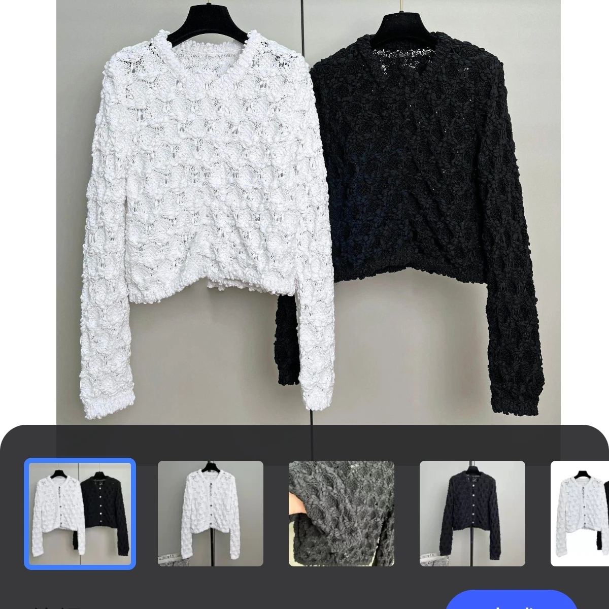 

Женский укороченный кардиган из плотной ткани с узором «Цветы чайного оливы», премиум-класса, весна 2026, новый стиль, вязаная куртка из пряжи South Oil Thread