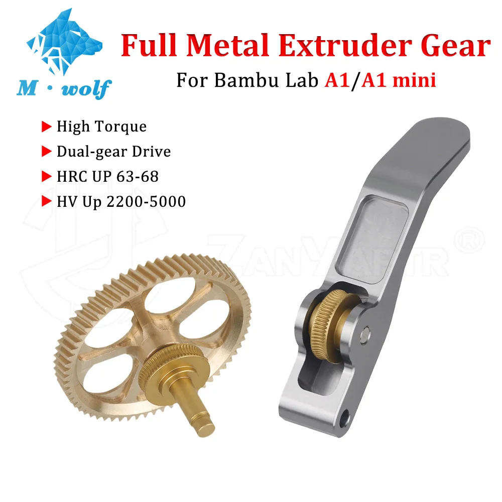 

Обновленная цельнометаллическая шестерня экструдера для Bambu Lab A1 A1 Mini Claw Gear RNC, винтовая шестерня из закаленной стали с нанопокрытием, детали 3D-принтера