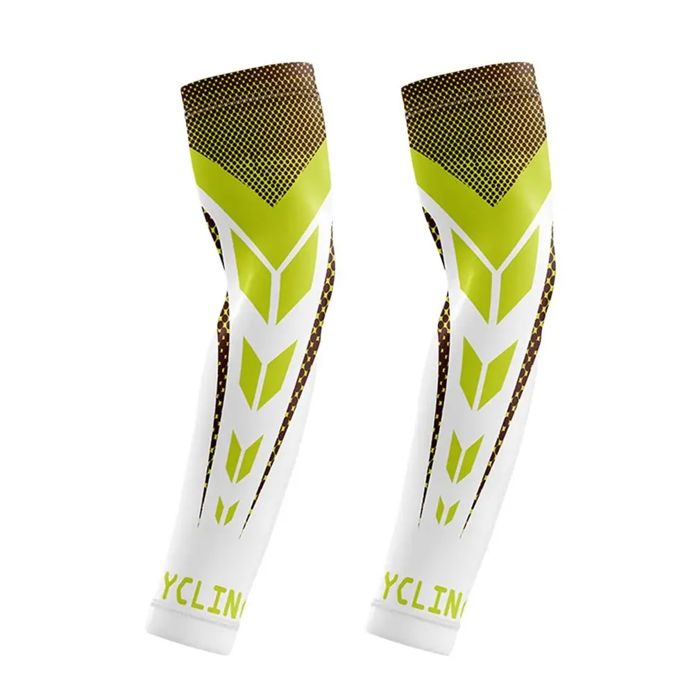 1Pair Fashion Cooling Summer Arm Sleeves Ice Silk Elastic Sun Protection Arm Cover Running Sports Cycling Driving Gloves Men