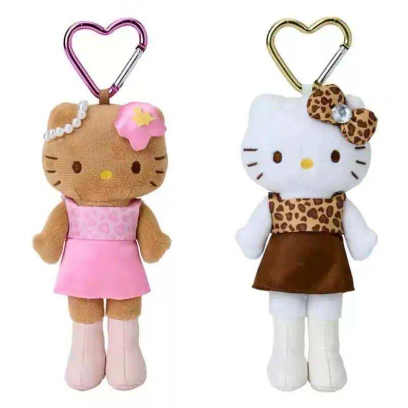 Kawaii Hello Kitty 15Cm Leopard Print Long Legs Kt Plush Pendant Anime Sanrio Girl's Heart Cute Plush Keychain Girls Gifts - Image 5