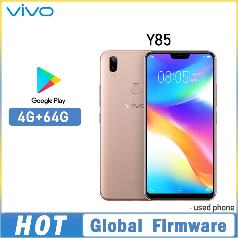 Global Firmware VIVO Y85 Smartphone Android 4G Unlocked 6.26 inch 4GB 64GB Camera 13MP All Colors in Good Condition Used Phone