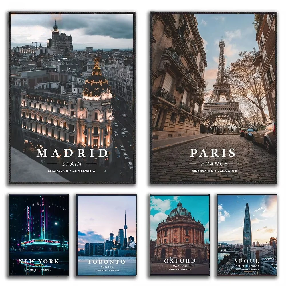 

Jigsaw Puzzle 1000Pieces Travel Cityscape Madrid Paris New York Landmark Stress Relief Puzzle Wall Art Decor Gift