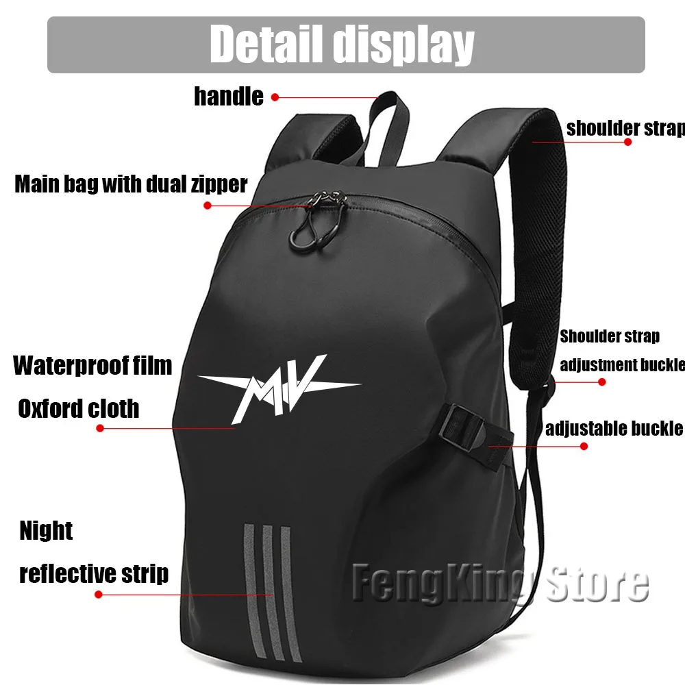 Mochila para casco de motocicleta MV Agusta 675, 800, Brutale 800, 1000, Tur Knight, equipo de viaje impermeable y de gran capacidad