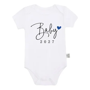 Nouveaux Bodys Bébé Été 2027 pour Garçons et Filles, Combinaisons et Grenouillères pour Révélation de Grossesse, Vêtements Adorables pour Bébés à venir 5